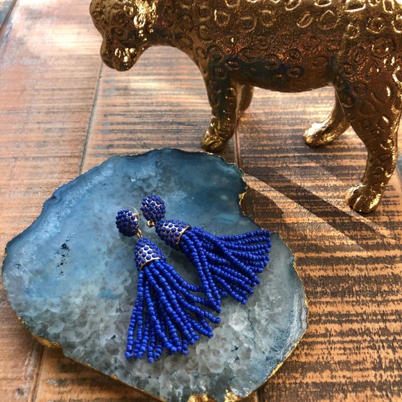 BaubleBar Mini Piñata Tassel Earrings Cobalt Blue - Picture 3 of 6